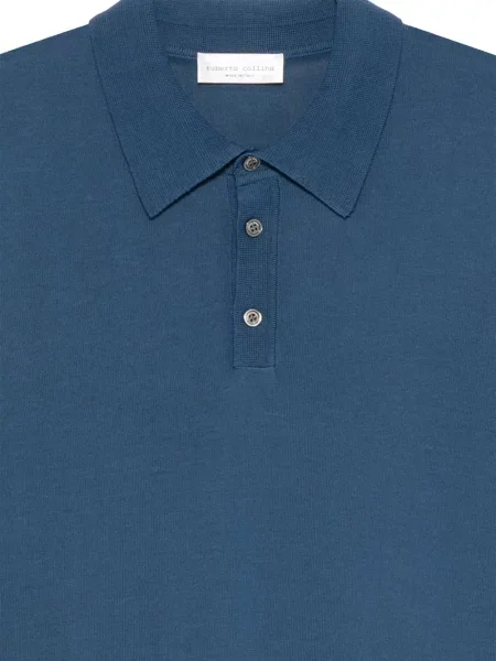 Scurt tricou polo Roberto Collina albastru