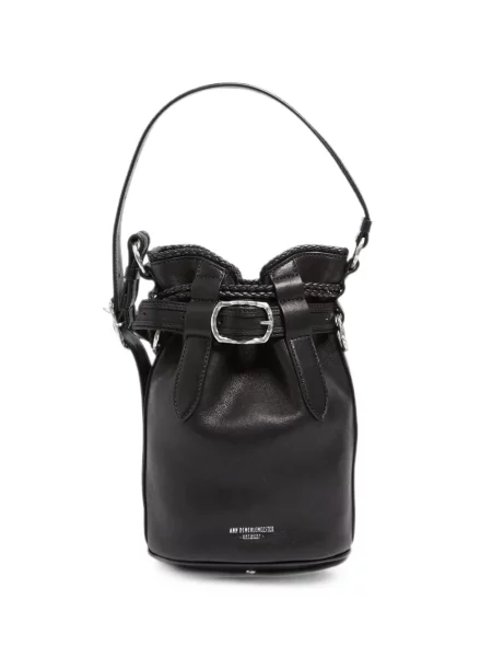 Geantă Ann Demeulemeester din piele țesută negru