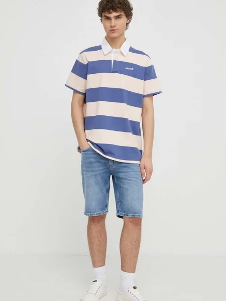Levi's μπλουζάκι πόλο μωβ
