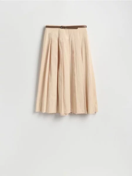 Reserved Fustă midi cu bej