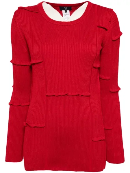 Pulover Y's plisat roșu
