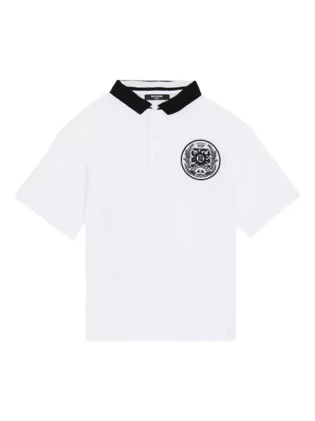 Koszulka polo dziecięca Balmain biała