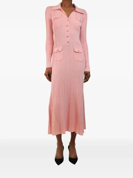 Rochie midi Self-portrait tricotate roz