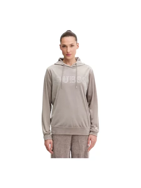 Bluza z kapturem Guess z kapturem beżowa