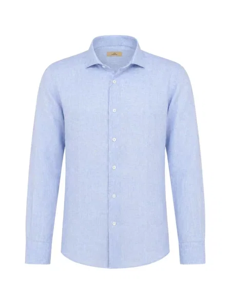 ALEA Košile CAMICIA LINO azurová modrá