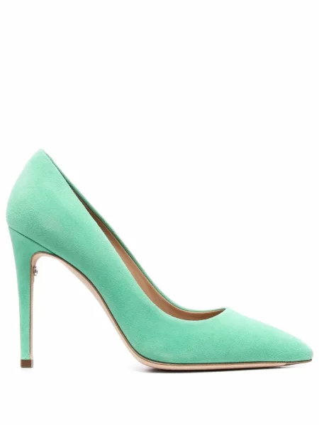 Pantofi cu toc Ferragamo din piele de căprioară verde