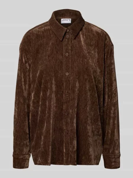 Sukienka koszulowa o kroju relaxed fit z aksamitu Jake*s Casual