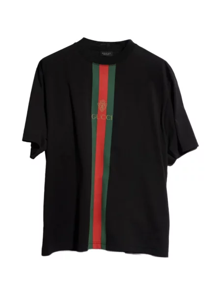 Tricou Gucci cu imagine din jerseu negru