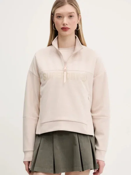 Суитчър Superdry с принт бежово