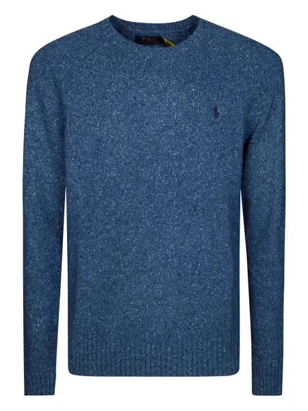 Hanorac crewneck Polo Ralph Lauren cu broderie din țesătură twill albastru