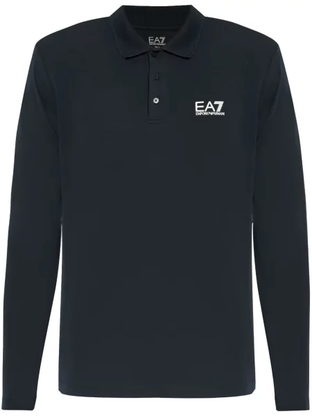 Tricou polo Ea7 Emporio Armani cu imagine albastru
