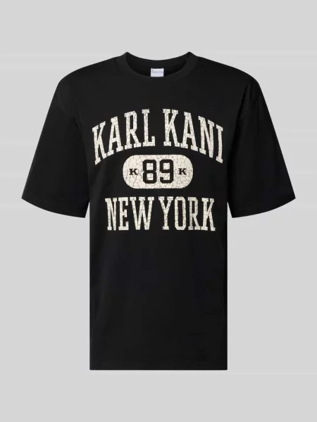 T-shirt o kroju oversized fit z nadrukiem z logo model Heritage' Karl Kani czarna