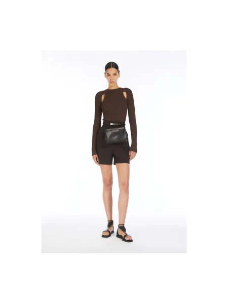 Dzianinowy sweter Max Mara biznesowy brązowy