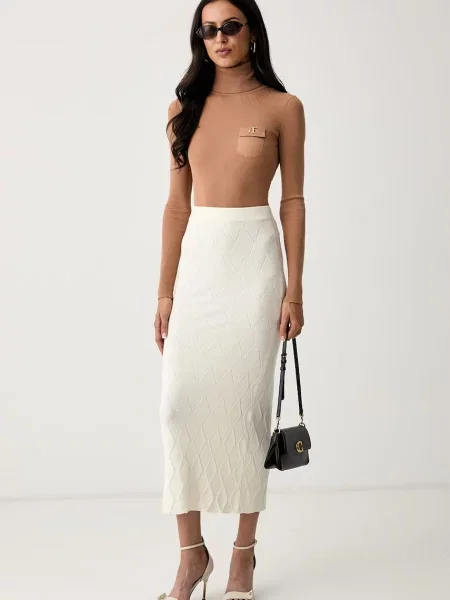 Pulover Elisabetta Franchi din lyocell maro