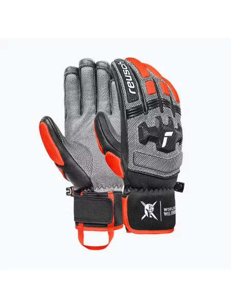 Mănuși de schi Reusch Worldcup Warrior DH black/silver/fluo red negru