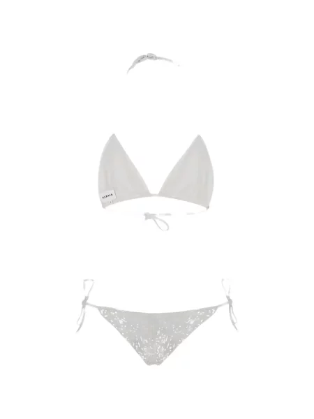 Bikini P.a.r.o.s.h. cu paiete cu legături alb