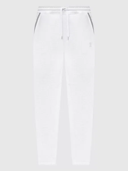 Меланжеві спортивні штани Sea Island з емблемою Brunello Cucinelli сірі