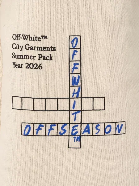 Pantaloni scurți Off-white cu imagine cu cordon alb