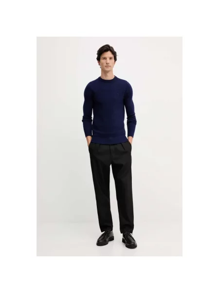 Sweter Trussardi wełniany niebieski
