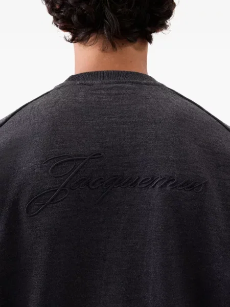 Hanorac Jacquemus cu broderie gri
