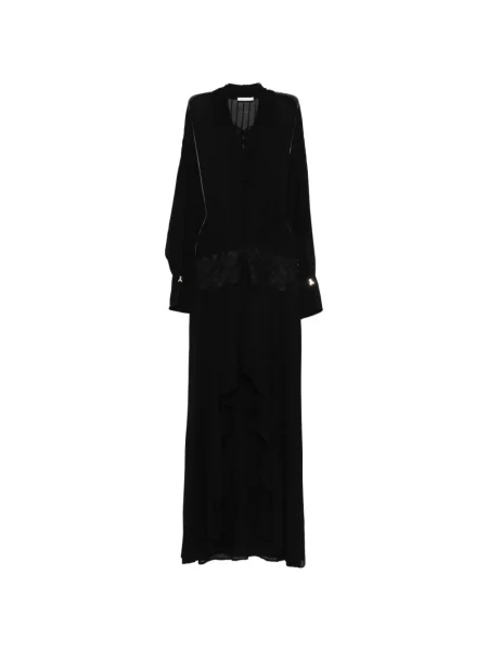 Rochie de dantelă Patrizia Pepe asimetric din dantelă negru