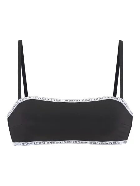 Copenhagen Studios Sutien costum de baie gri argintiu negru