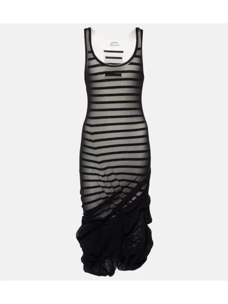 Sukienka midi Jean Paul Gaultier tiulowa do kolan garniturowa niebieska