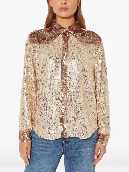 Cămașă One Teaspoon cu paiete auriu