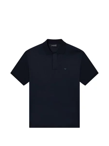 Tricou polo Emporio Armani din lyocell albastru