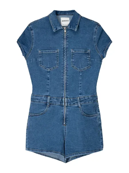 Bershka Salopeta denim albastru