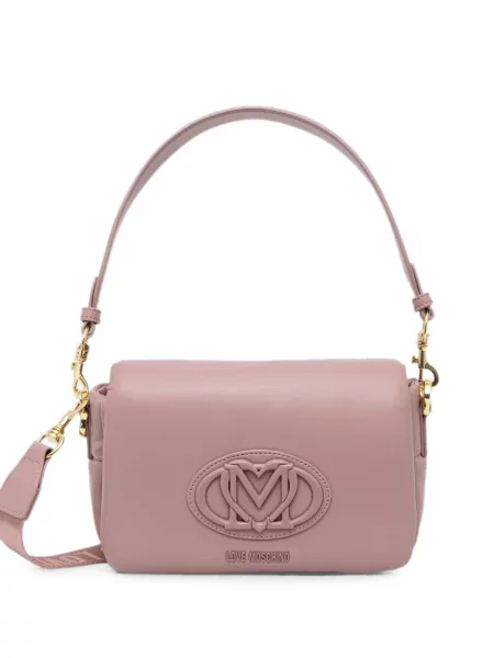 Geantă shopper Love Moschino cu autograf roz