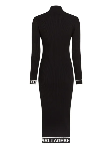 Rochie midi Karl Lagerfeld tricotate până la genunchi de costum negru
