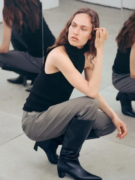 Vagabond Shoemakers ботуши под коляното дамски от кожа ILONA черно
