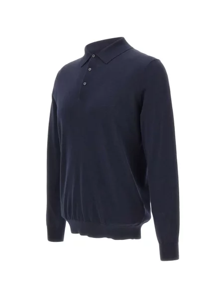 Tricou polo Kangra cu nervuri albastru