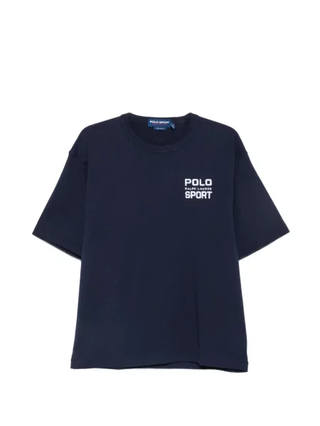 Tricou polo Polo Ralph Lauren cu autograf albastru