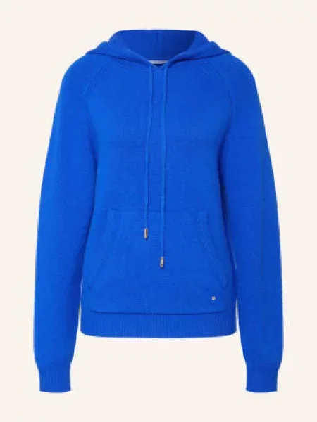 Maje Bluza Z Kapturem Z Dzianiny blau niebieska