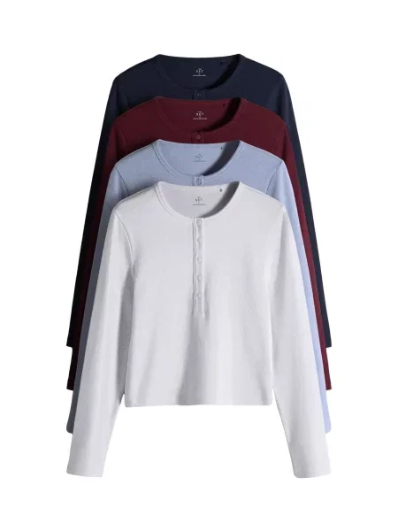 The Set Tricou bleumarin / albastru porumbel / roșu burgundy alb