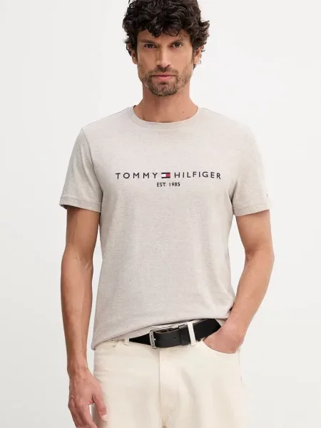 Тениска Tommy Hilfiger синьо с апликация бежово