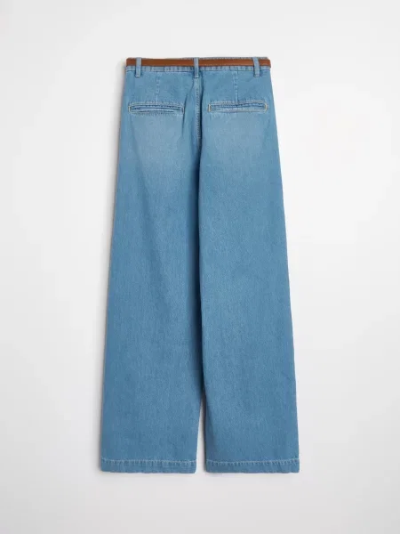 Джинси wide leg з високою талією та синій