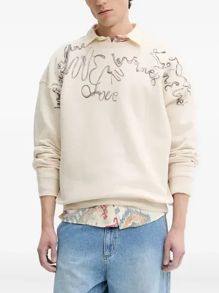 Hanorac crewneck Desigual cu broderie