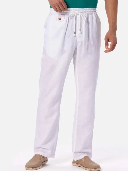 Легкие мужские брюки білі