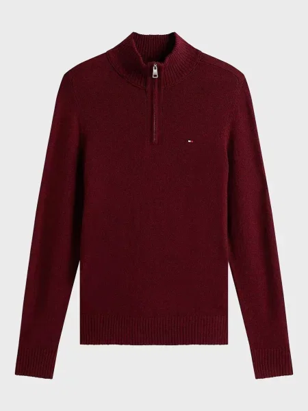 Вовняний светр Tommy Hilfiger бордовий