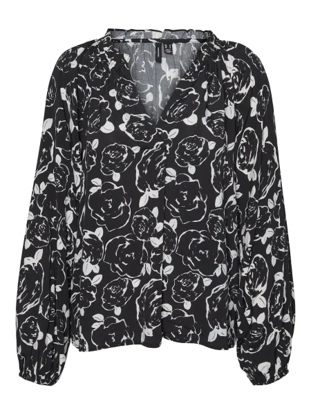 VERO MODA Bluză MARISOL negru alb