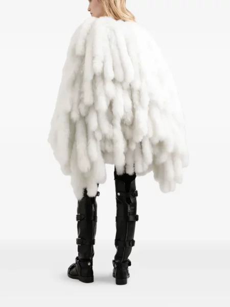 Futro Dolce And Gabbana z frędzli białe