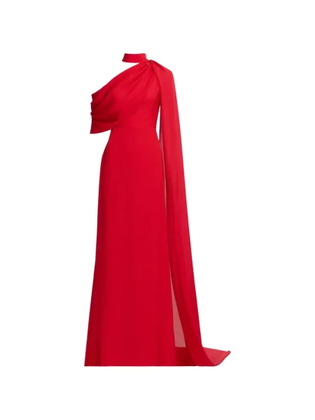 Rochie maxi Elie Saab cu un umăr gol de costum roșu
