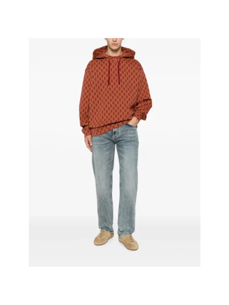 Bluza z kapturem Emporio Armani z kapturem czerwona
