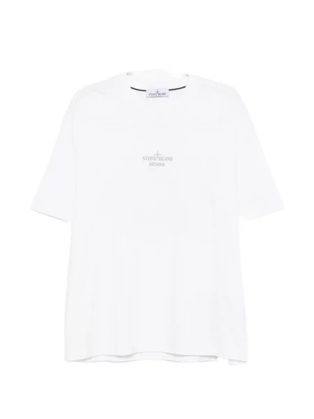 Tricou Stone Island cu imagine alb