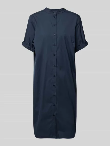 Sukienka koszulowa o długości do kolan ze stójką model ‘Arleth’ Mos Mosh granatowa