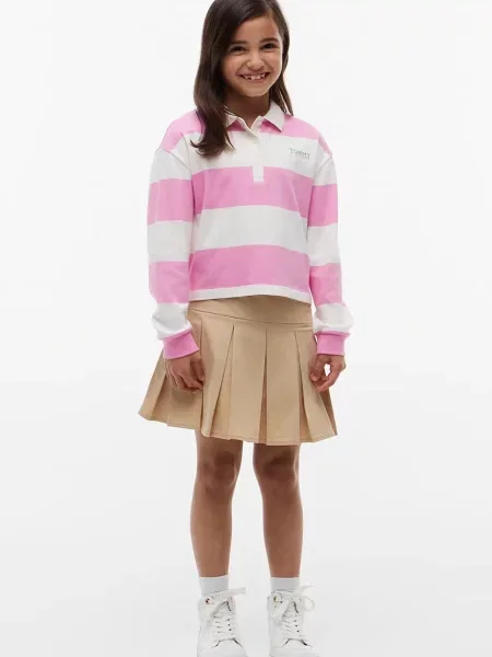 Tommy Hilfiger блуза с дълги ръкави за деца от розово