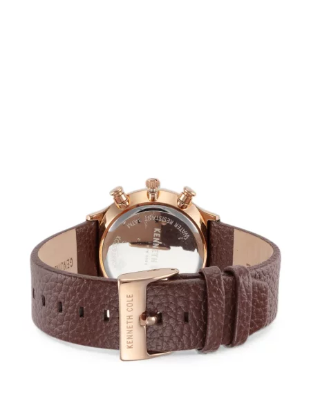 Ceas Kenneth Cole din piele cu bretele negru